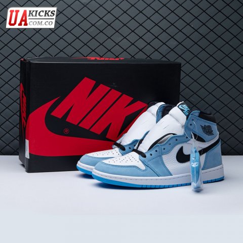 Jordan 1 Retro High White University Blue Black Size 36-47.5