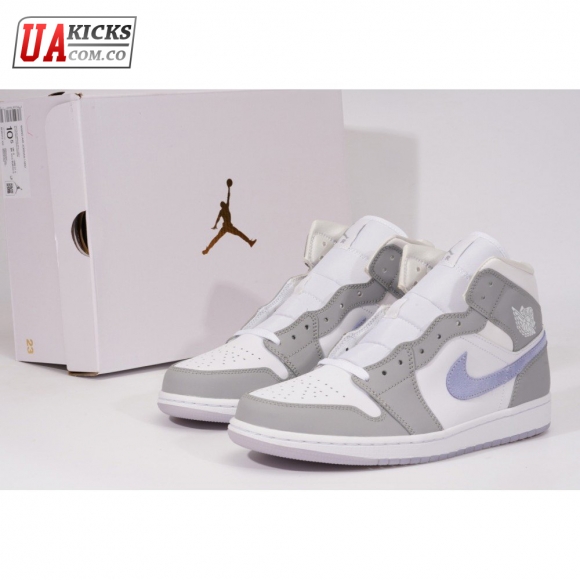 Air Jordan 1 Mid Wolf Grey Aluminum BQ6472-105 SIZE: 36-46