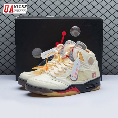 OFF-WHITE x Air Jordan 5 "Sail" 40-47.5