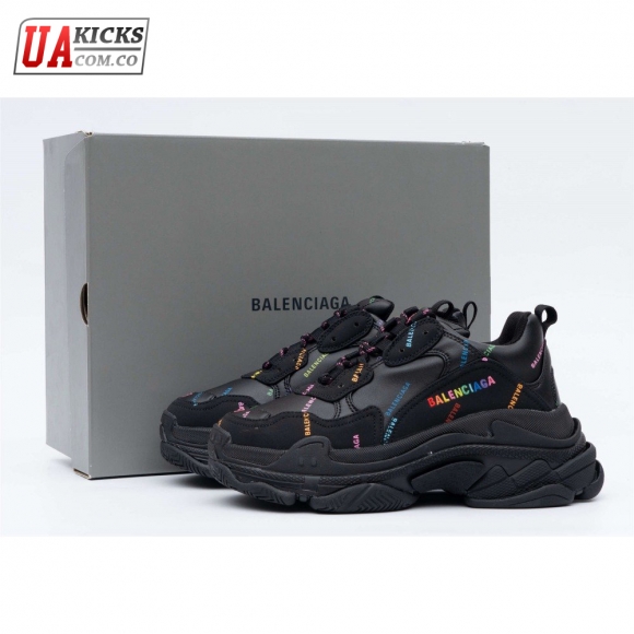 Balenciaga Triple S Allover Logo Black Rainbow (W) SIZE: 35-45